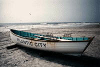 Old lifeguard boat, Atlantic City, New Jersey